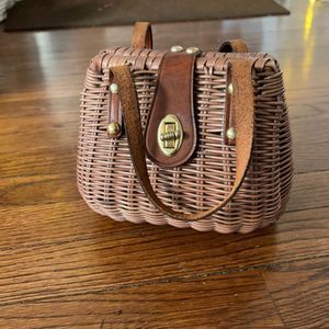 Elegant Tan Woven Mini Bag